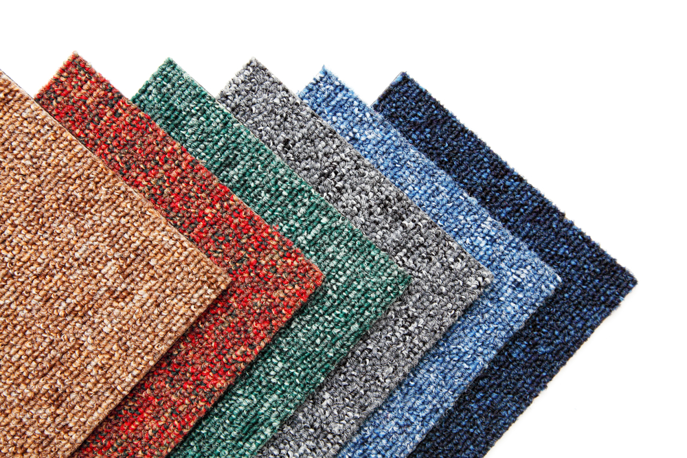 colorful samples of carpet tiles